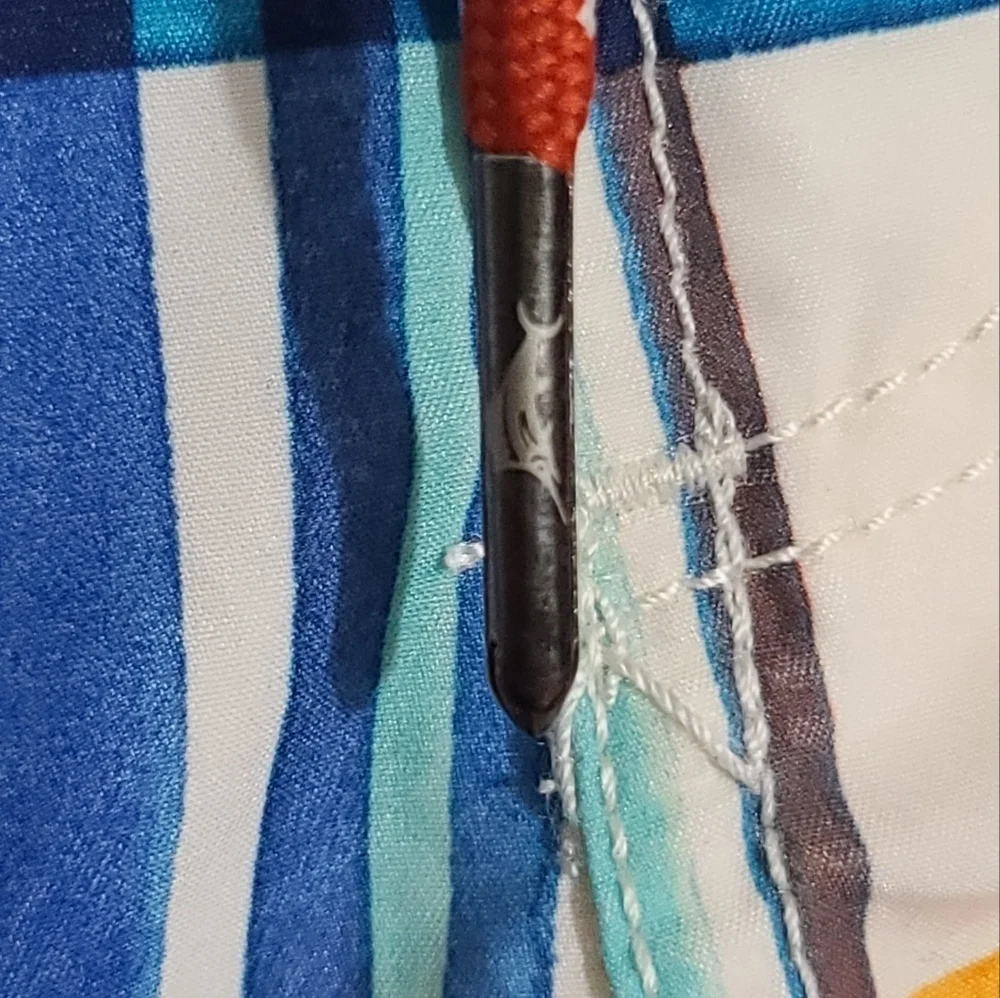 NWT Tommy Bahama XL Baja Plaid Striped Swim Board Shorts Trunks